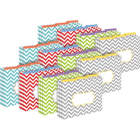 Barker Creek Beautiful Chevron Designer Letter-Size File Folders, Multi-Design Set, 36/Package 3930